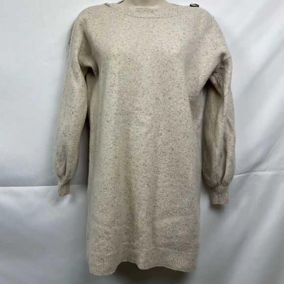 Madewell Oatmeal Sift Wool Sweater Dress - Picture 2 of 16